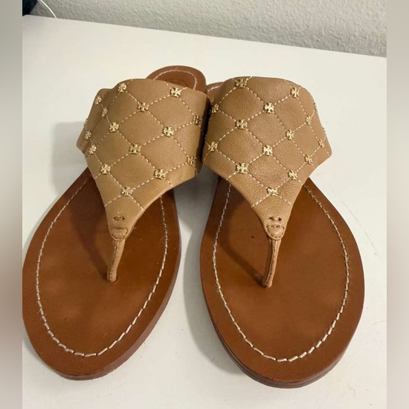 Tory Burch Shoes - Tory Burch Tan Quilted Sandals